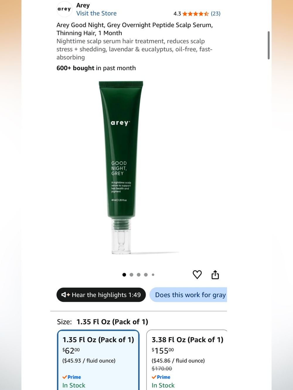 Good Night Grey Overnight Scalp Serum — Deep Green